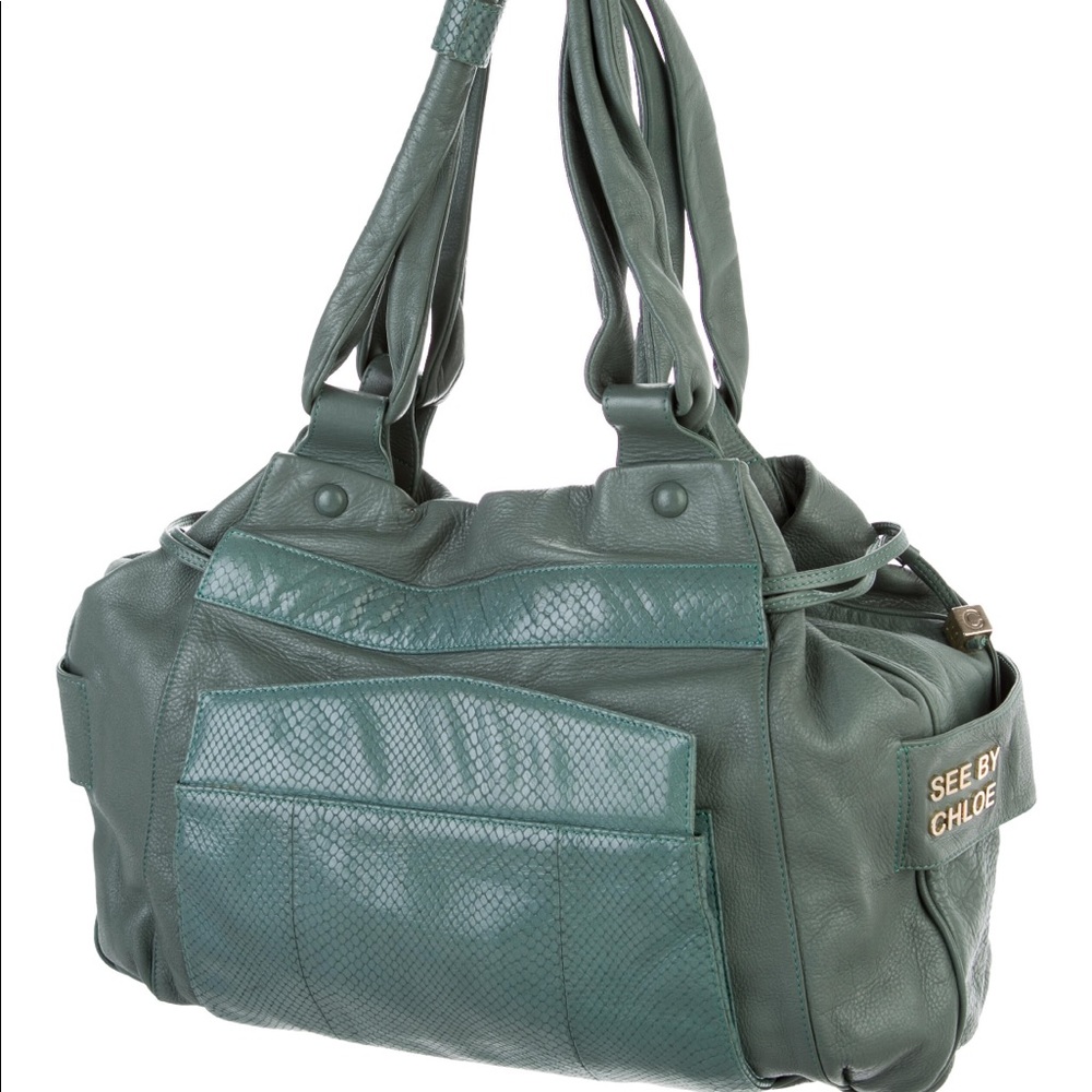 See by Chloe Leather Tote Bag in Green